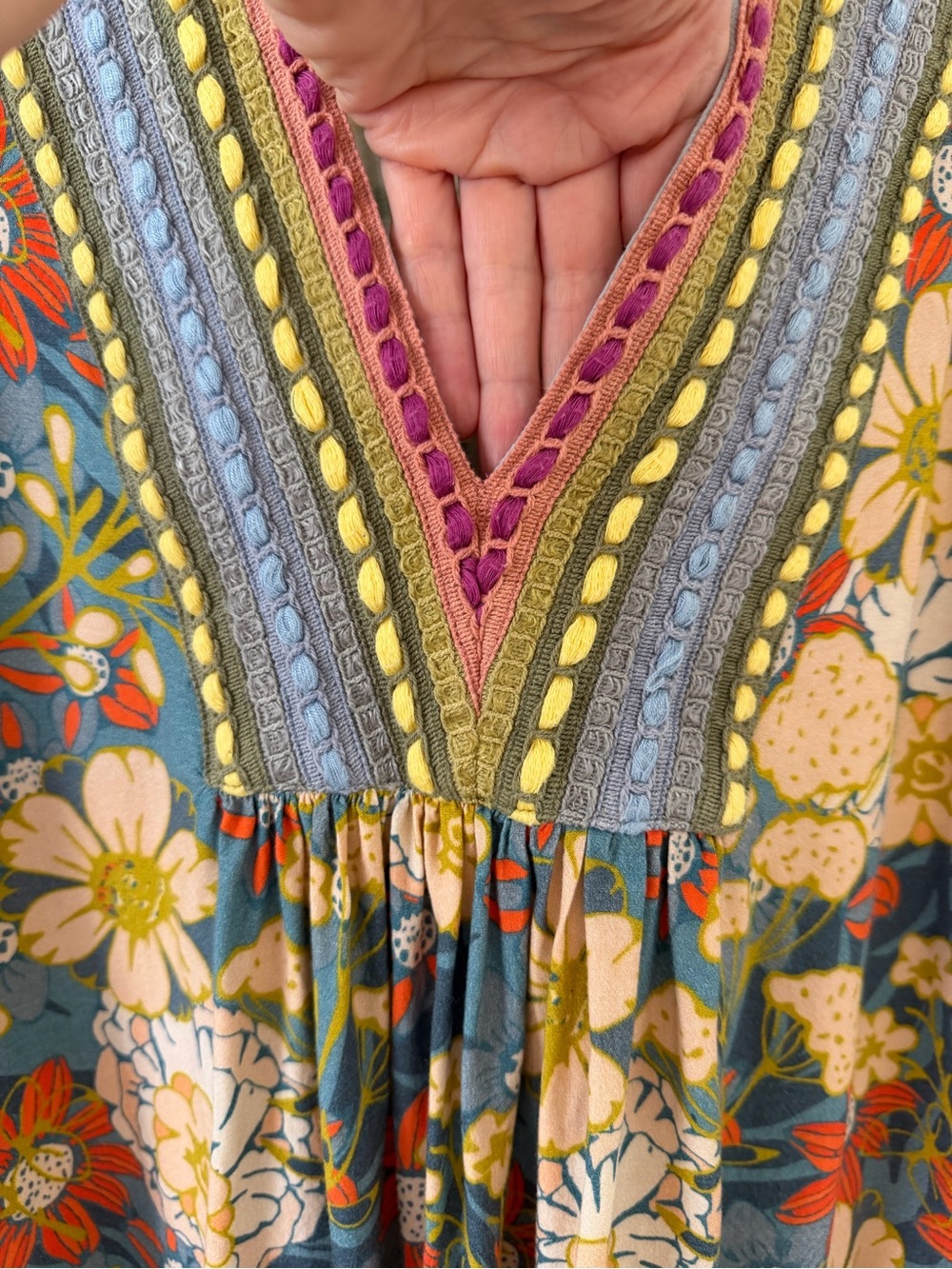 Anthropologie BI-nk Stephanie top boho flowers artsy Size Small - Picture 6 of 13
